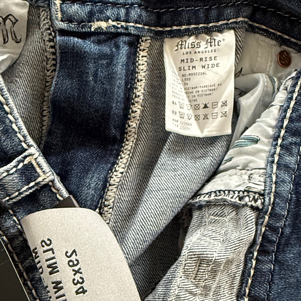 Miss Me Gone Mayhem Slim Wide Mid Rise Sz 29 x 34 - Picture 8 of 11